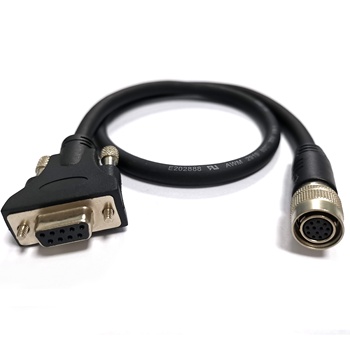 High flexible Hirose female HR10A-10P-12S 12pin female to DB9/RS232 9pin female cable for industrial cameras
