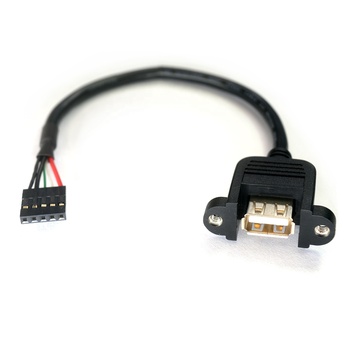 USB2.0 Type A female with locking nuts to 5P housing cable
