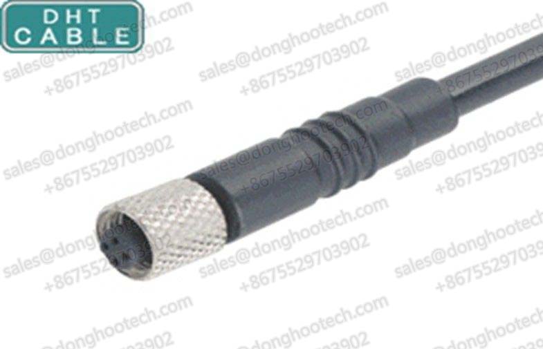  M5 Female Mold Type Outdoor Automation Cable with Waterproof Connector 3Pin / 4 Pin 