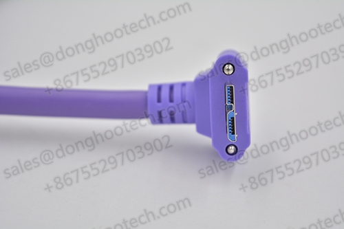High flex USB 3.0 Angled Cable Micro B with Screw Locking  USB3 Vision Standard